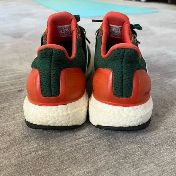 Adidas Ultra Boost 1.0 PE Miami Hurricanes Green Orange Men’s Size 6.5 - Picture 3 of 7